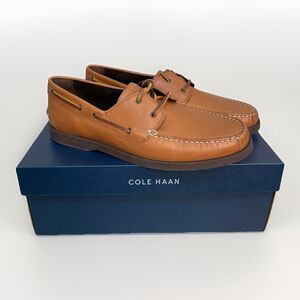 Cole Haan G+ Bowside Boat Shoes Brown Leather Men 10 Casual Office Slip On New